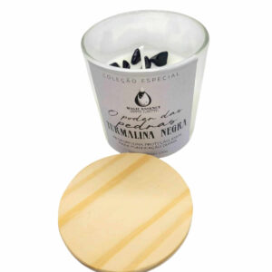 Vela Aromática de Cera de Coco Natural com Turmalinas