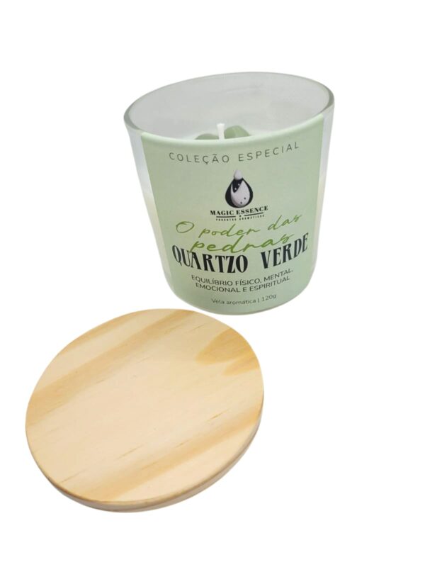 Vela Aromática de Romã e Figo de Cristal de Quartzo Verde