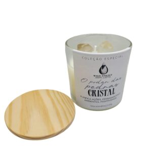 Vela Aromática de Romã e Figo com Cristais Energéticos