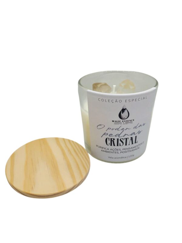 Vela Aromática de Romã e Figo com Cristais Energéticos